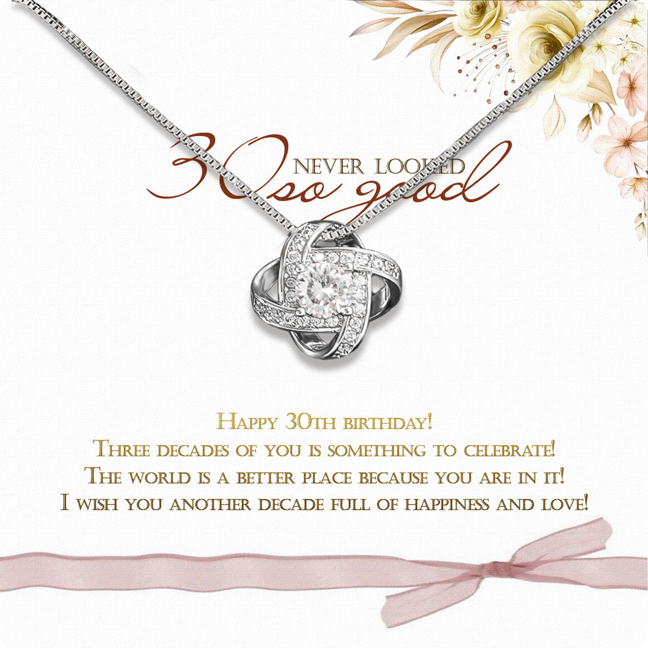 Necklace Gift For Happy 30 Birthday