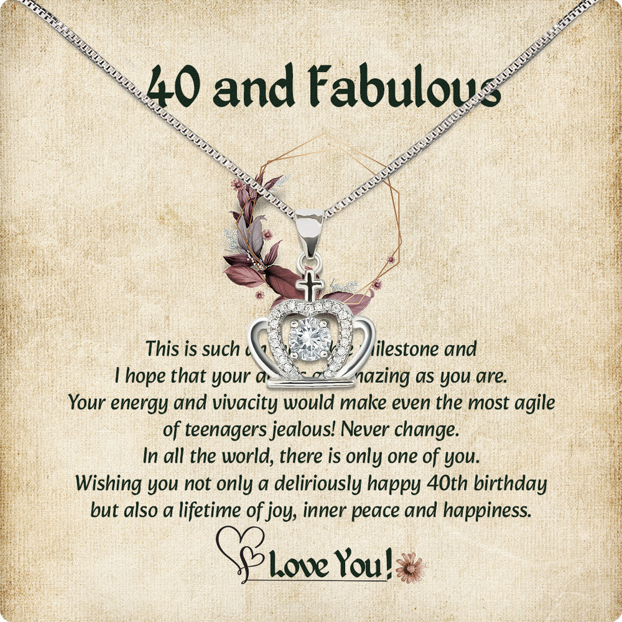 Necklace Gift For Happy 40 Birthday