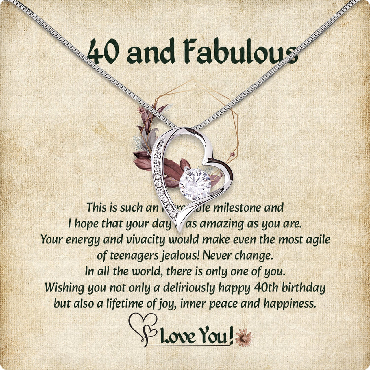 Necklace Gift For Happy 40 Birthday