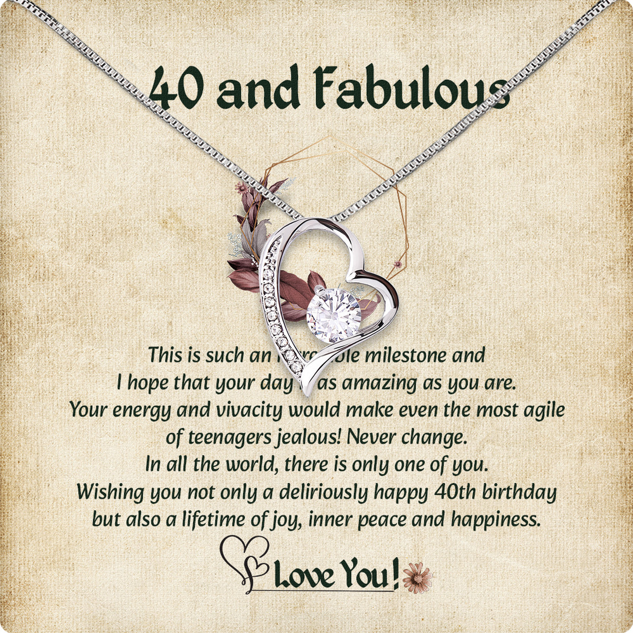 Necklace Gift For Happy 40 Birthday