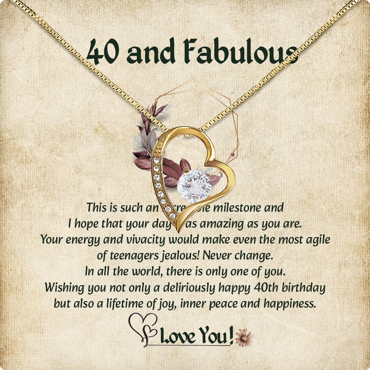 Necklace Gift For Happy 40 Birthday