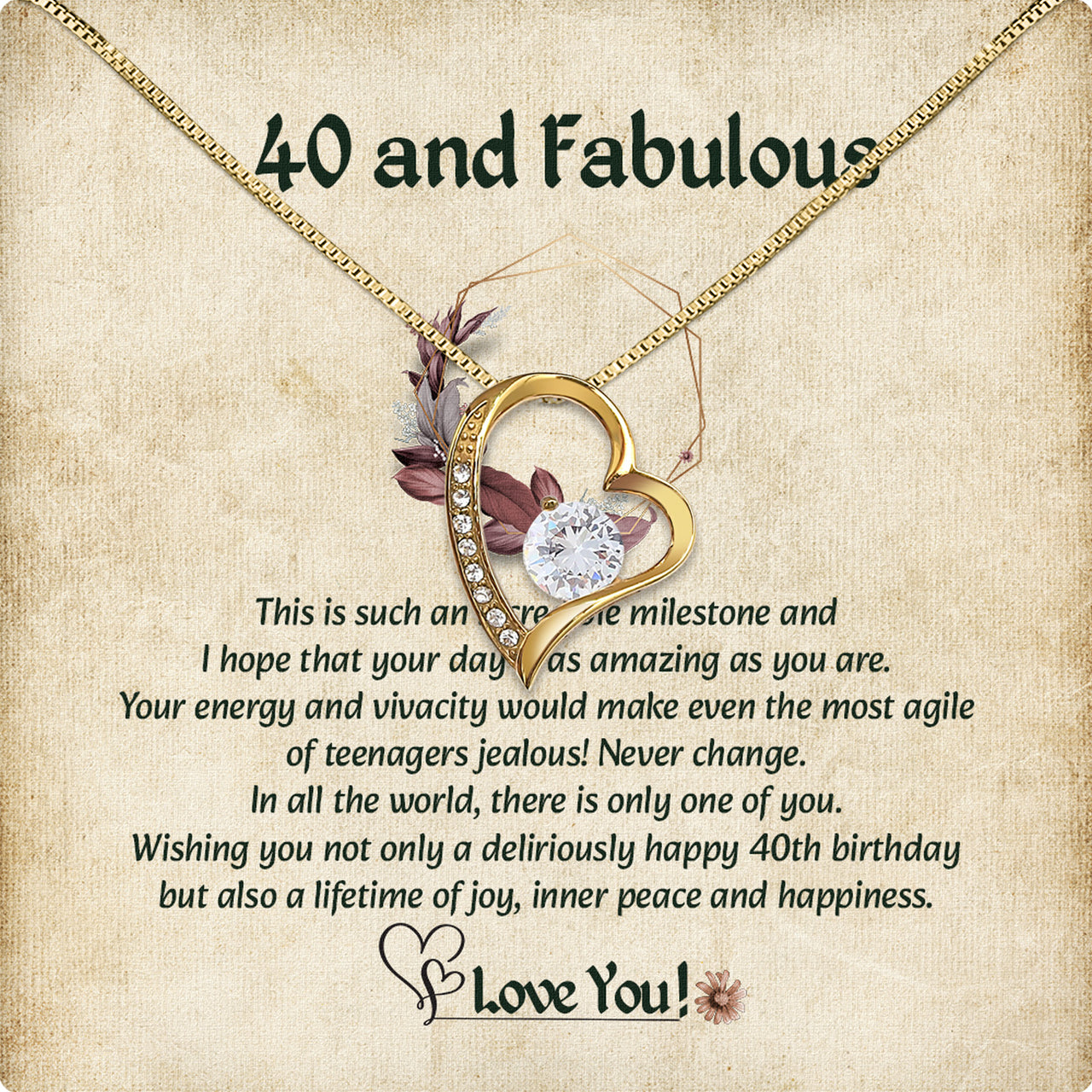 Necklace Gift For Happy 40 Birthday