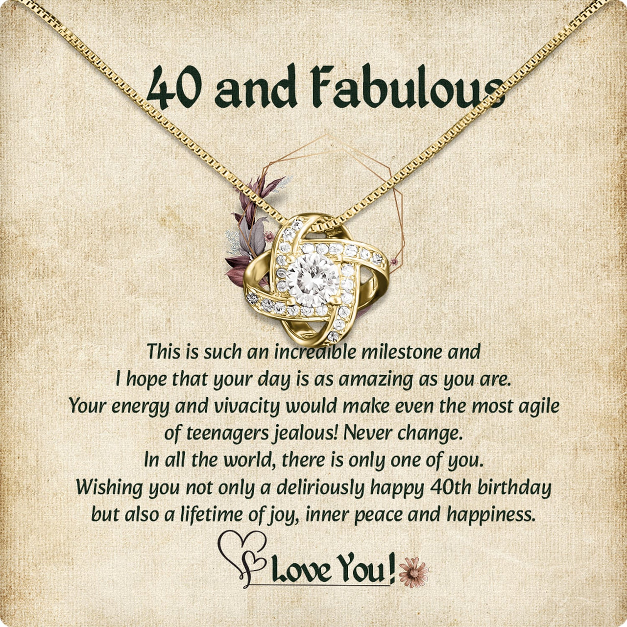 Necklace Gift For Happy 40 Birthday