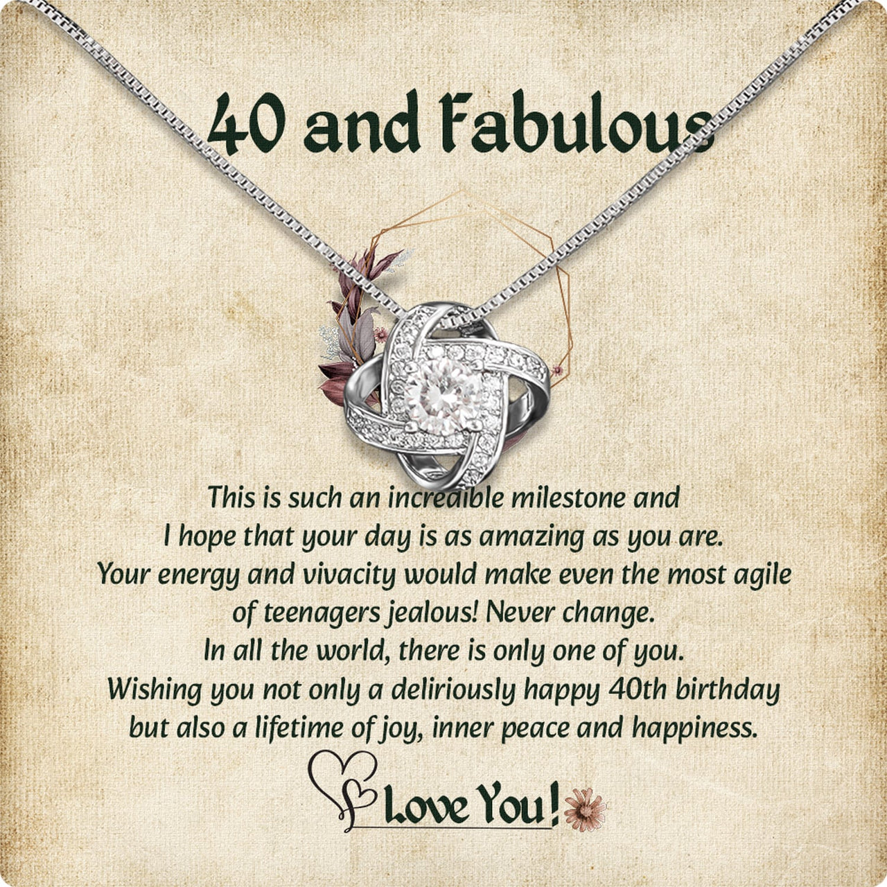 Necklace Gift For Happy 40 Birthday