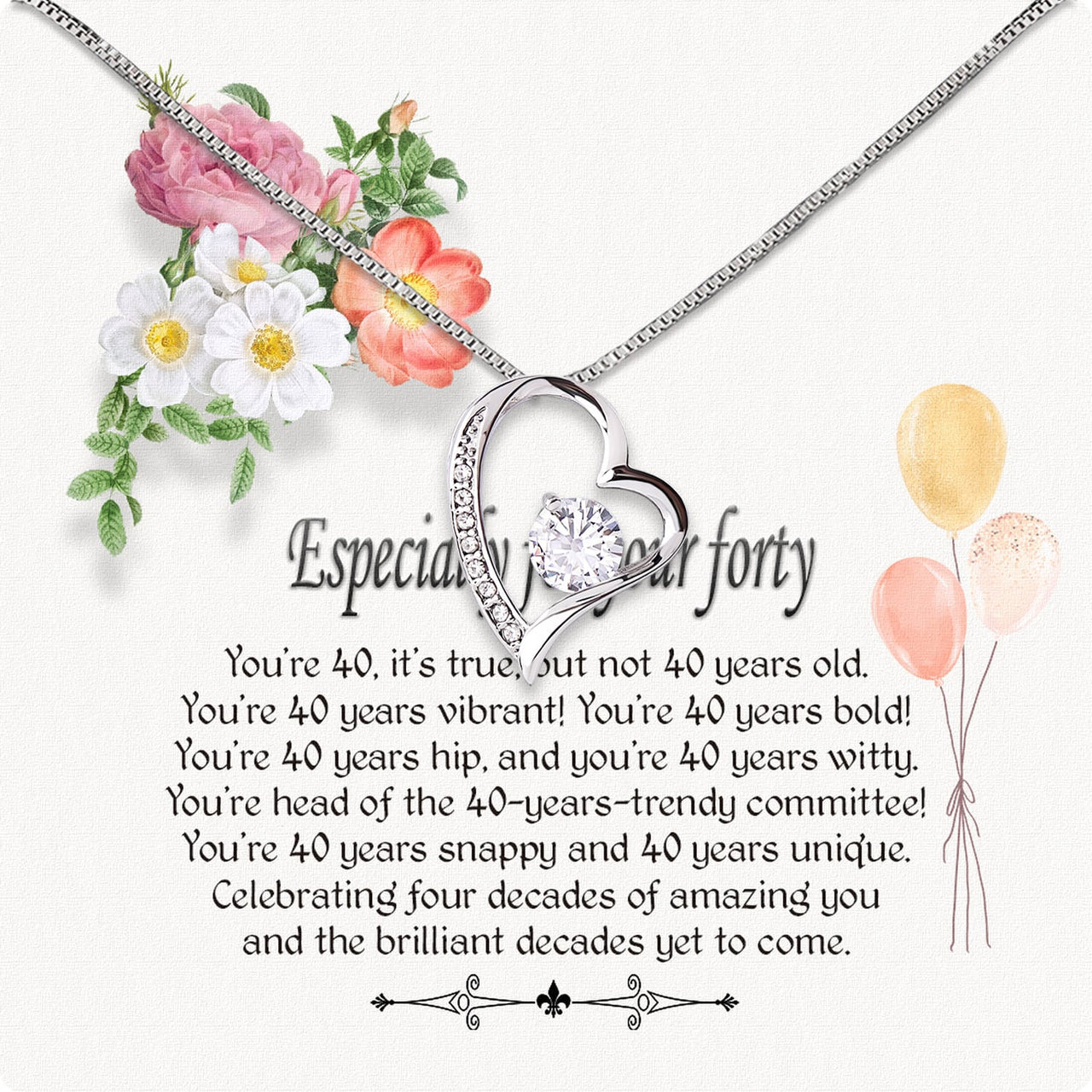 Necklace Gift For Happy 40 Birthday