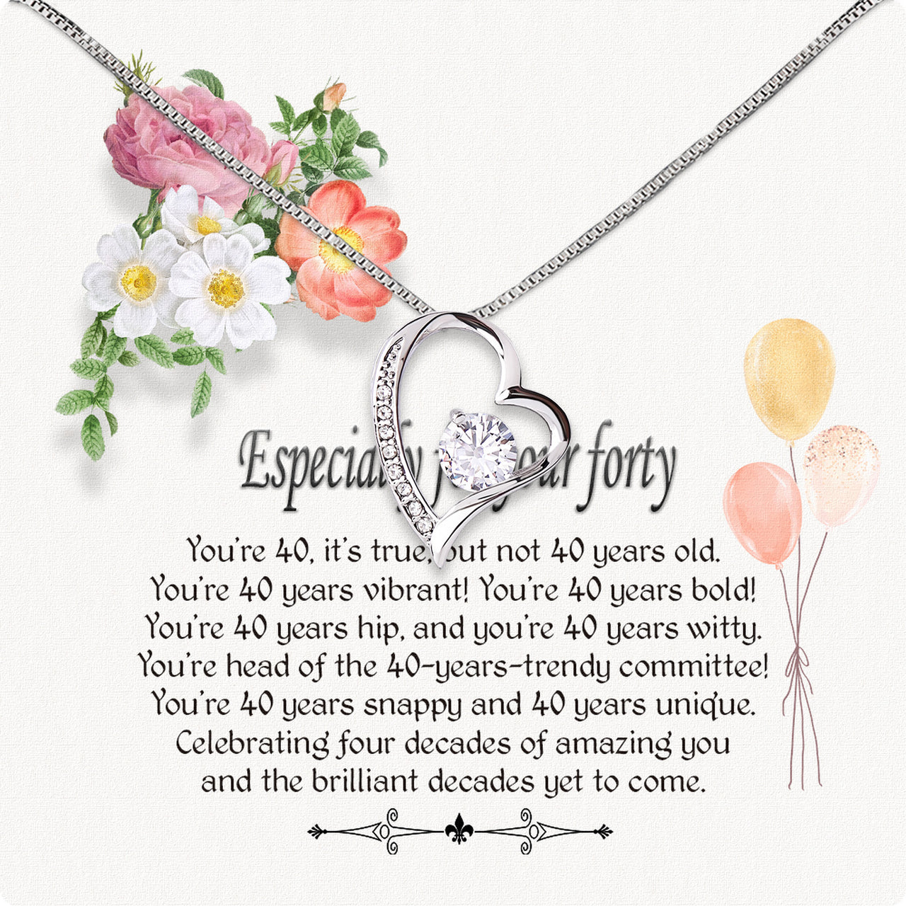 Necklace Gift For Happy 40 Birthday