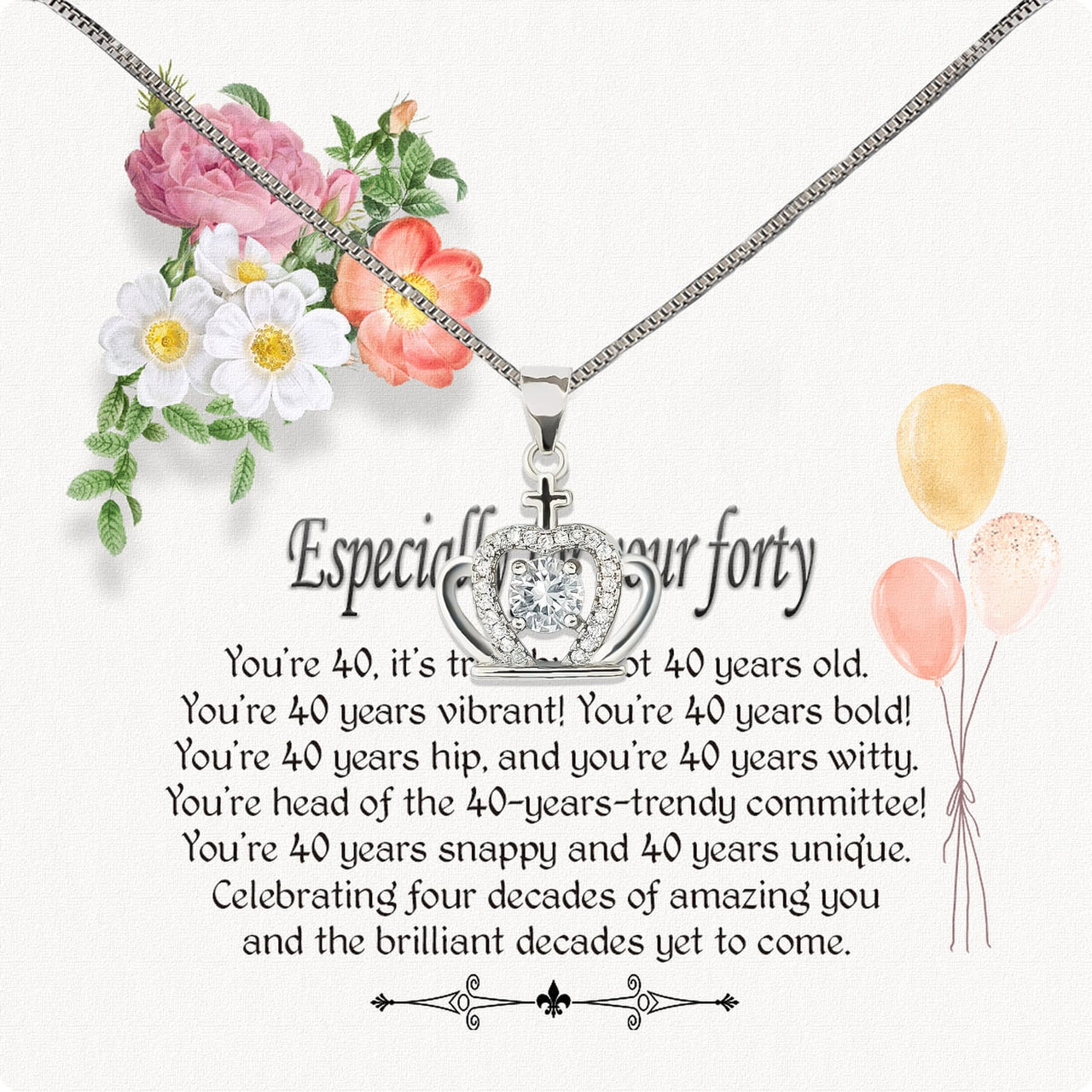 Necklace Gift For Happy 40 Birthday