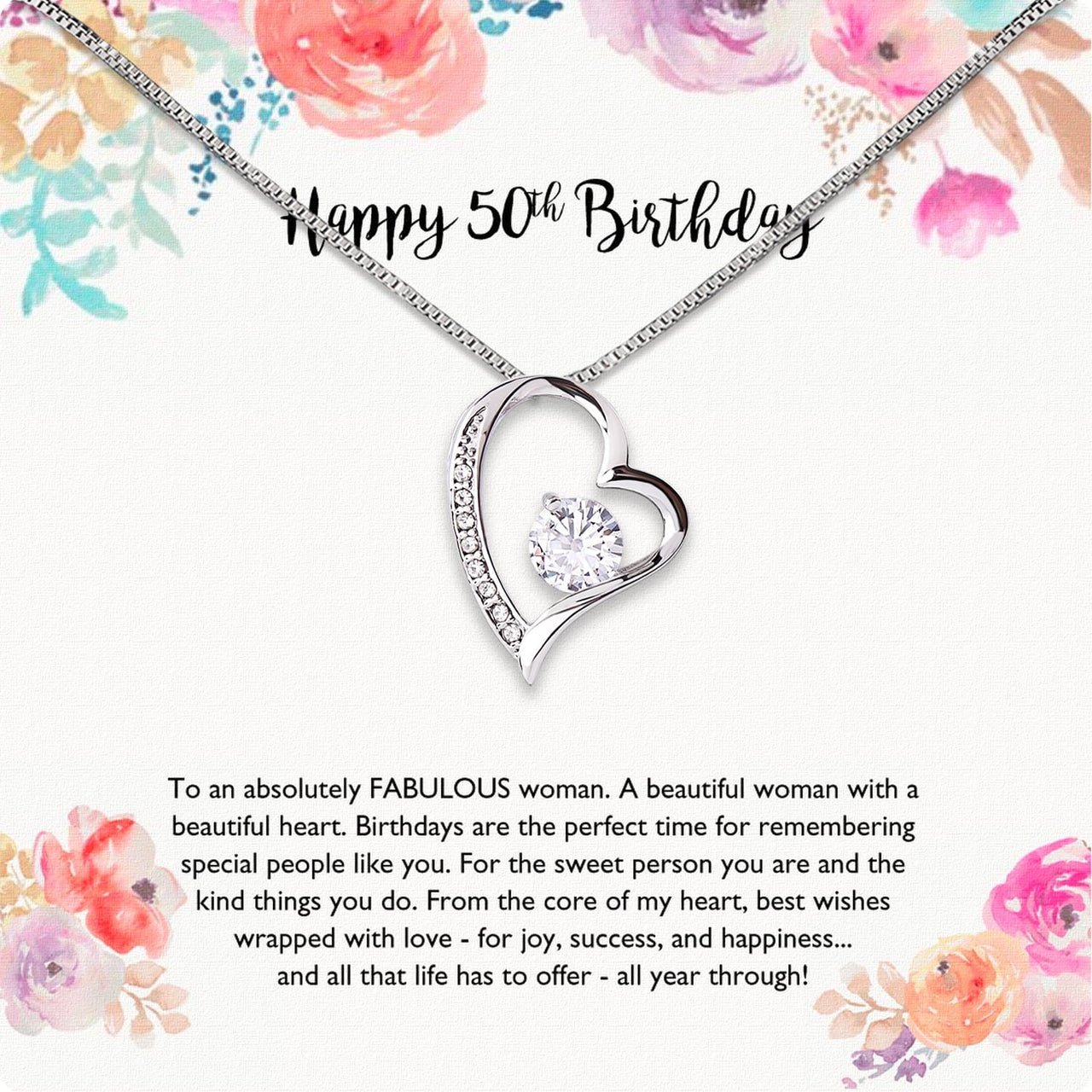 Necklace Gift For Happy 50 Birthday