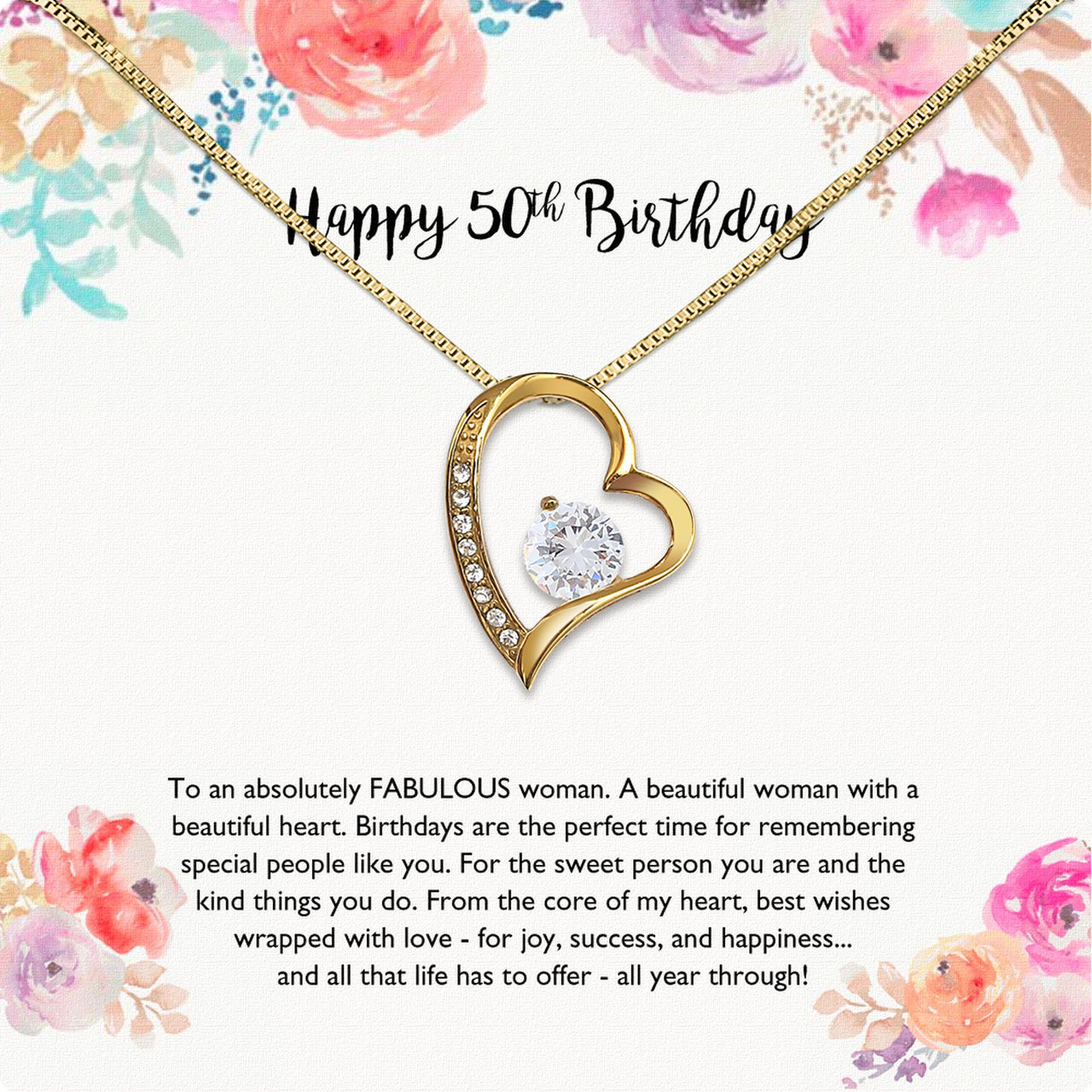 Necklace Gift For Happy 50 Birthday