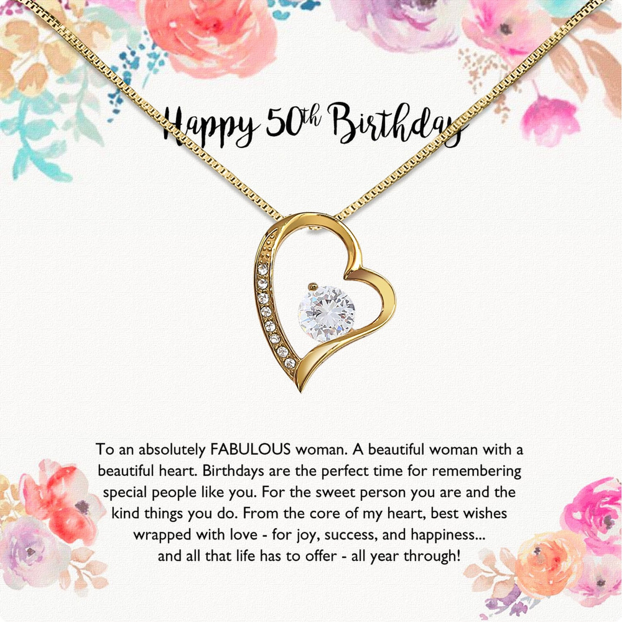 Necklace Gift For Happy 50 Birthday