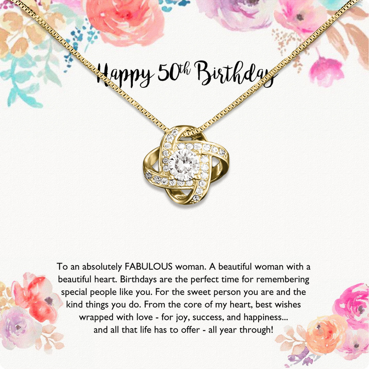 Necklace Gift For Happy 50 Birthday