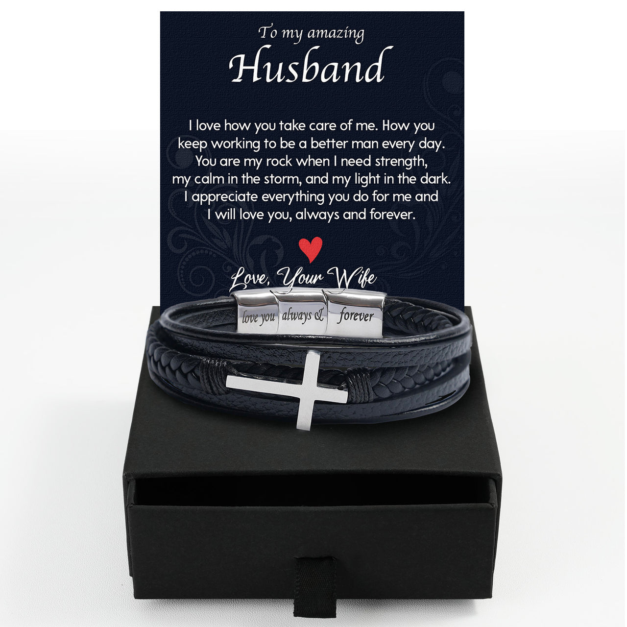 Bracelet Necklace Gifts For Husband With Personalized Message Card Necklace