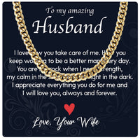 Thumbnail for Cuban Necklace Gifts For Husband With Personalized Message Card Necklace