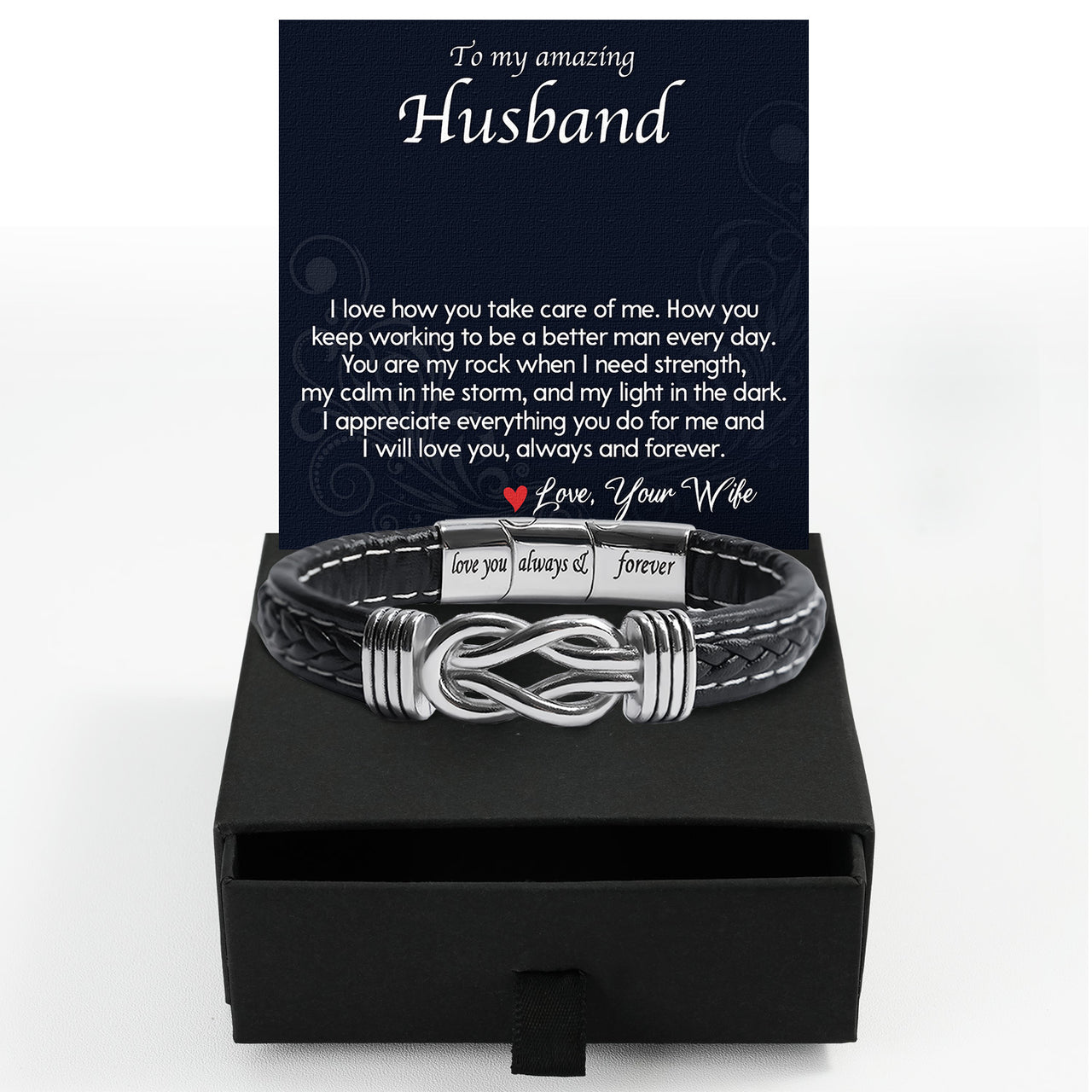 Bracelet Necklace Gifts For Husband With Personalized Message Card Necklace