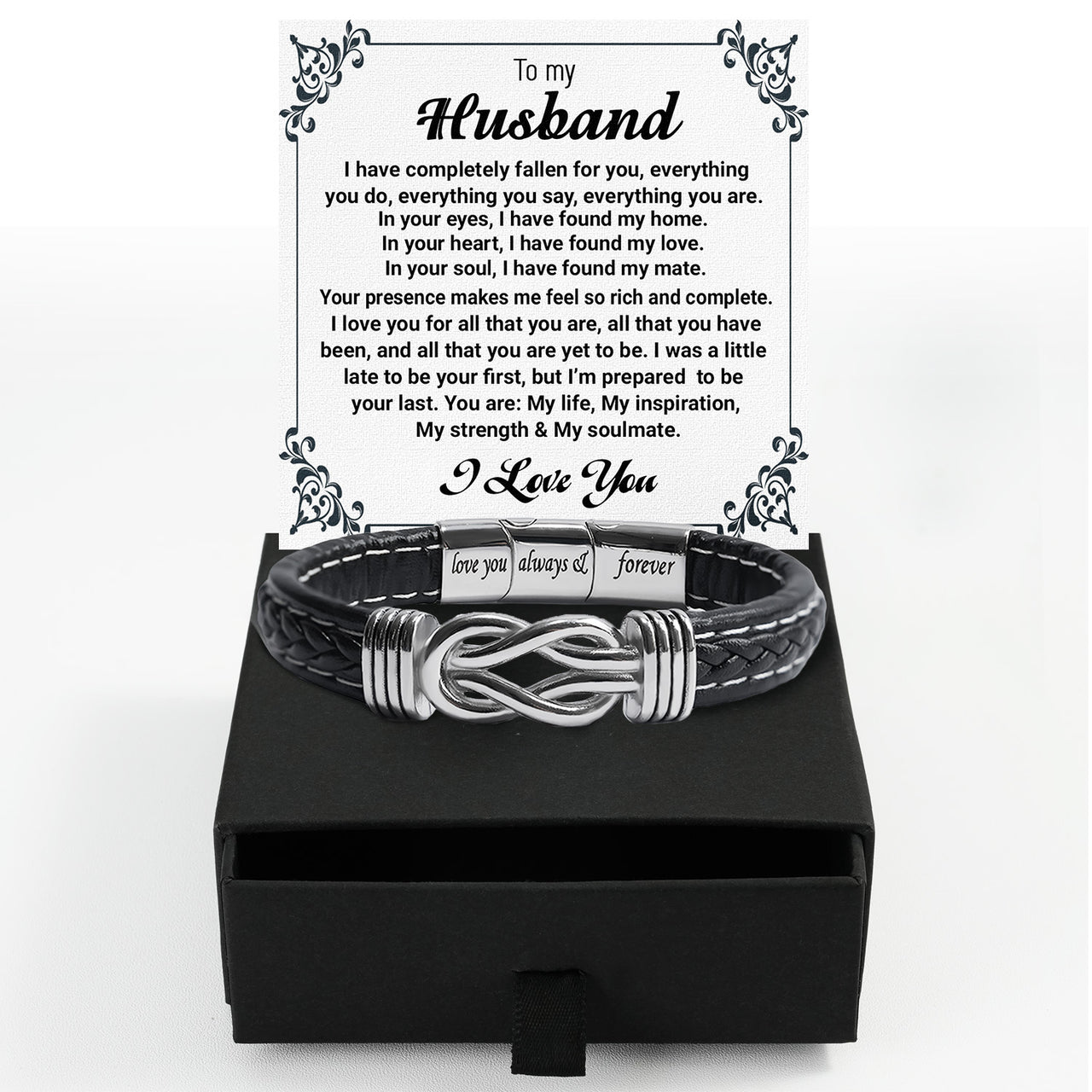 Bracelet Necklace Gifts For Husband With Personalized Message Card Necklace