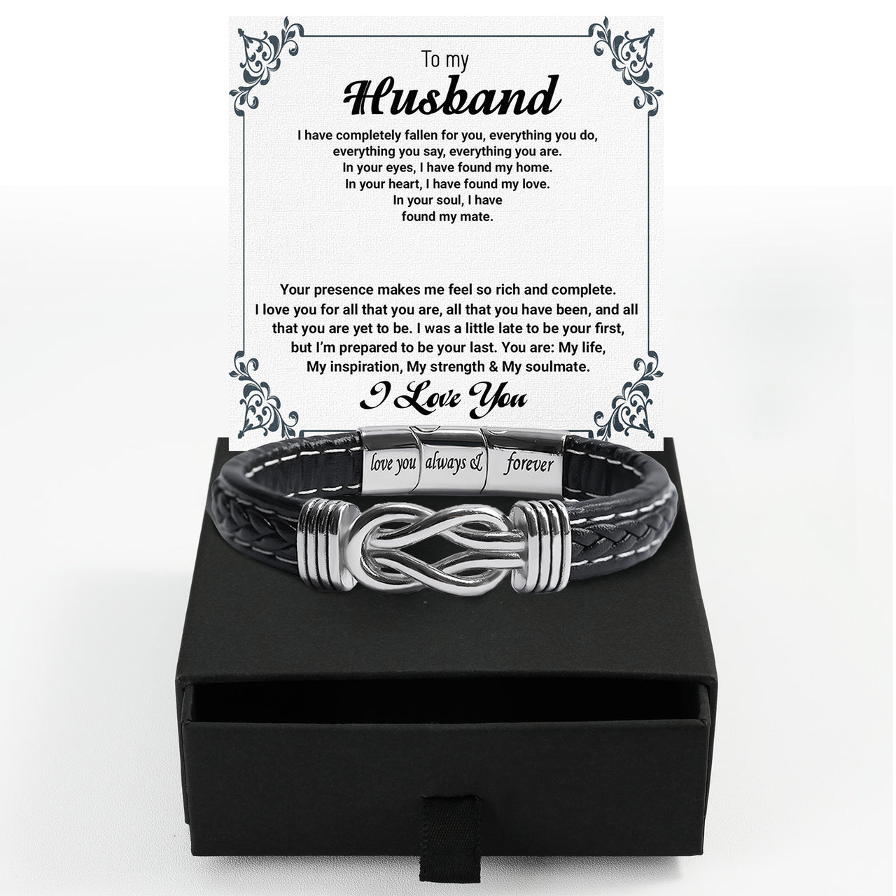 Bracelet Necklace Gifts For Husband With Personalized Message Card Necklace