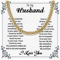 Thumbnail for Cuban Necklace Gifts For Husband With Personalized Message Card Necklace