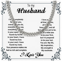 Thumbnail for Cuban Necklace Gifts For Husband With Personalized Message Card Necklace