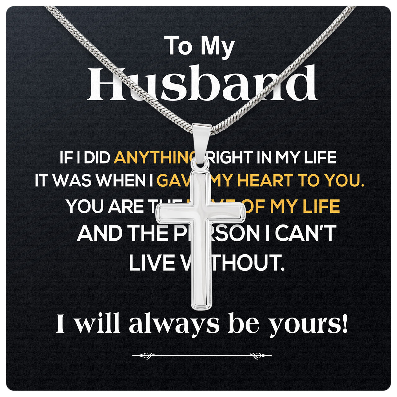 Cuban Necklace Gifts For Husband With Personalized Message Card Necklace