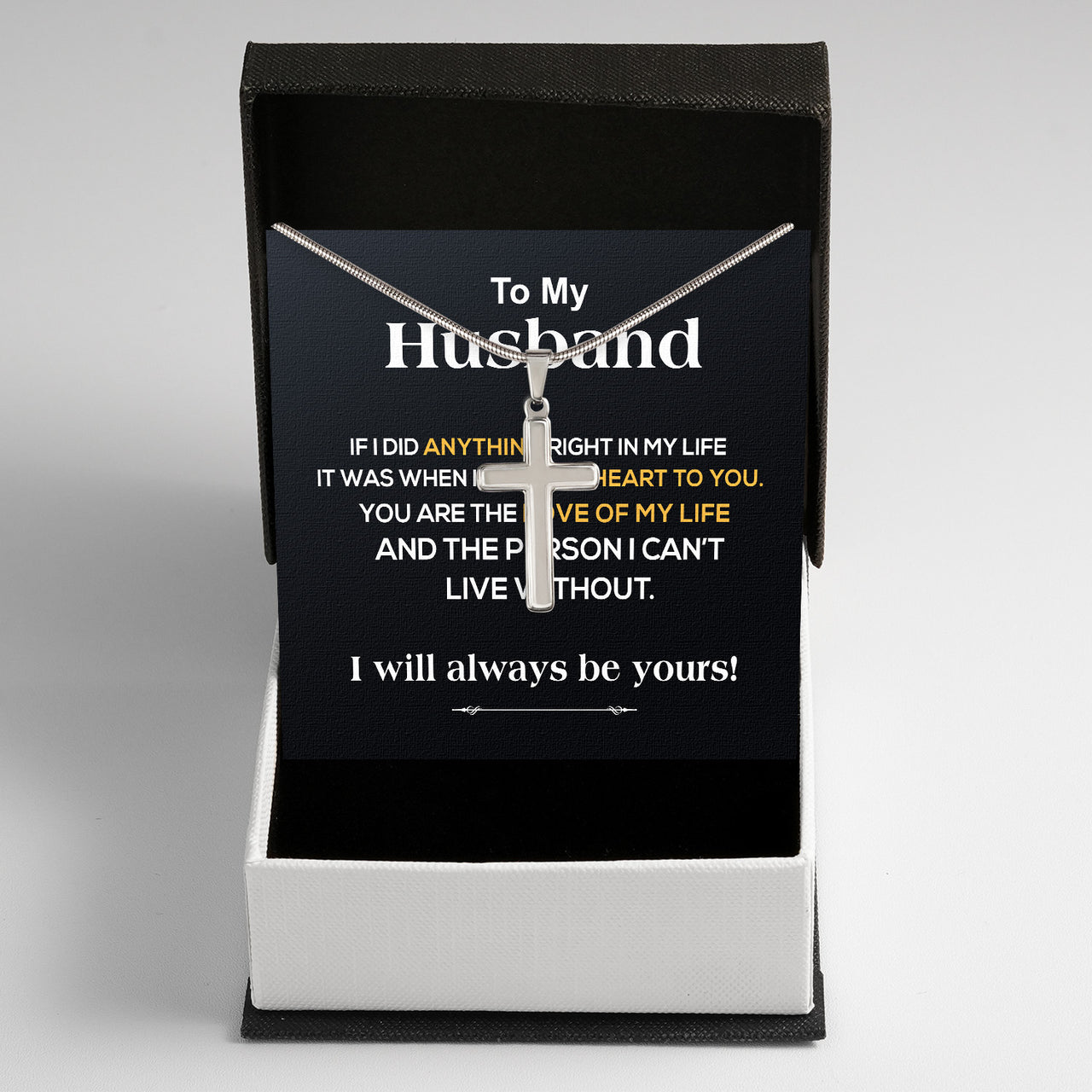 Cuban Necklace Gifts For Husband With Personalized Message Card Necklace