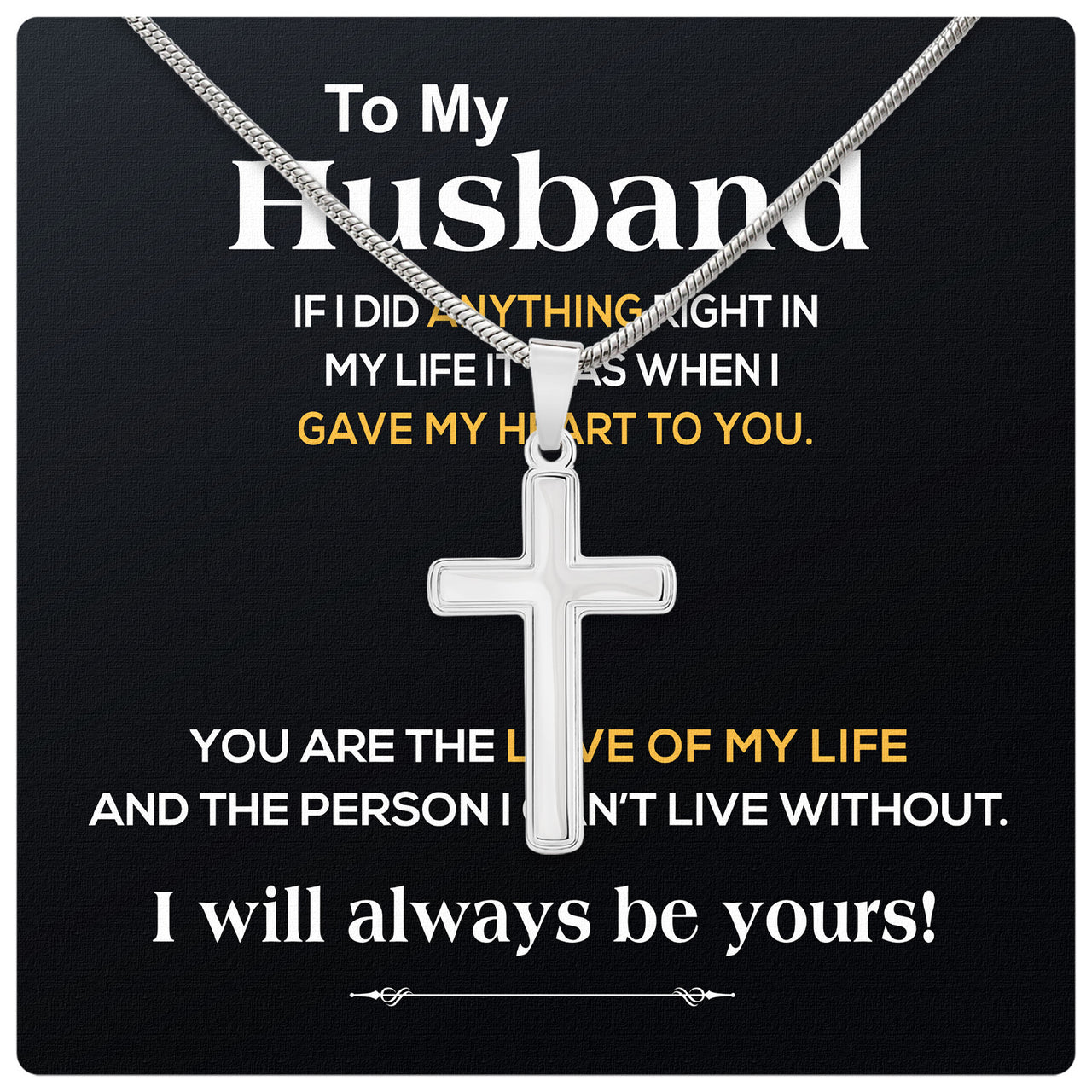 Cuban Necklace Gifts For Husband With Personalized Message Card Necklace