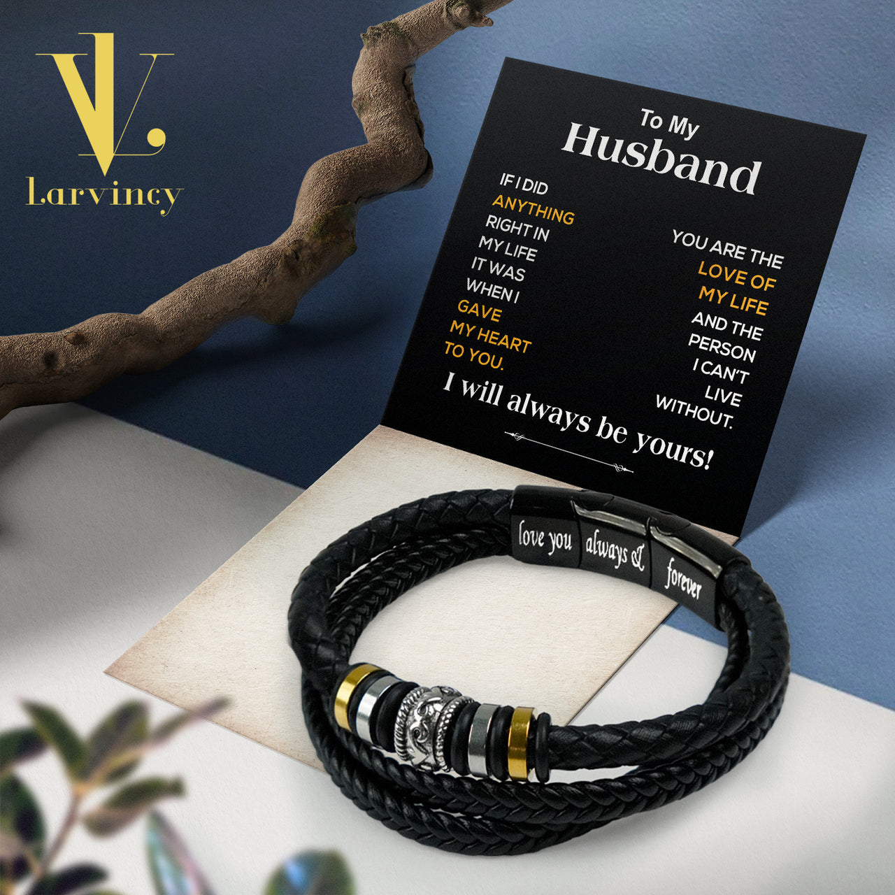 Bracelet Necklace Gifts For Husband With Personalized Message Card Necklace