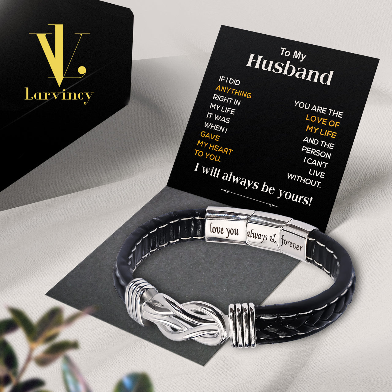 Bracelet Necklace Gifts For Husband With Personalized Message Card Necklace