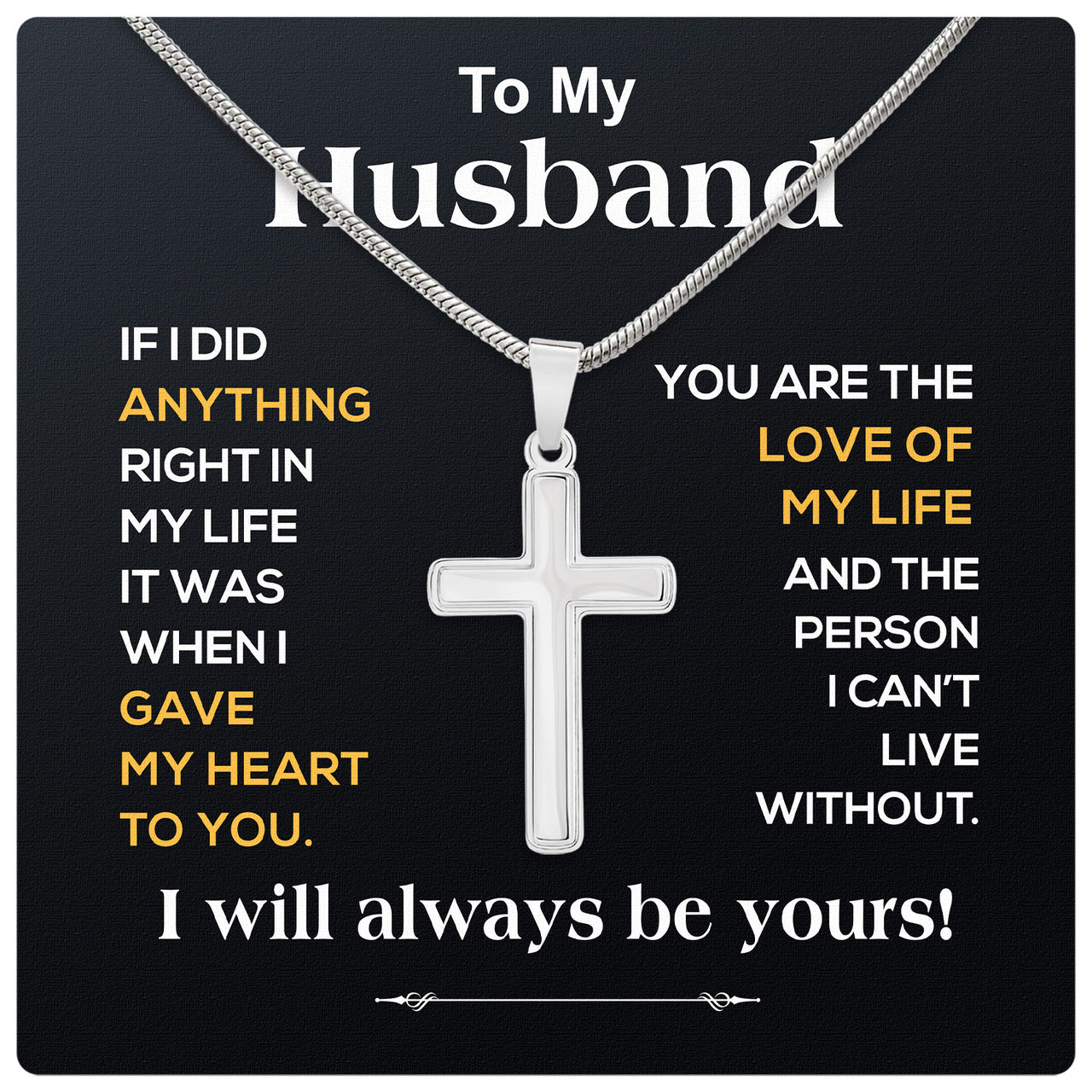 Cuban Necklace Gifts For Husband With Personalized Message Card Necklace