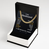 Thumbnail for Cuban Necklace Gifts For Husband With Personalized Message Card Necklace