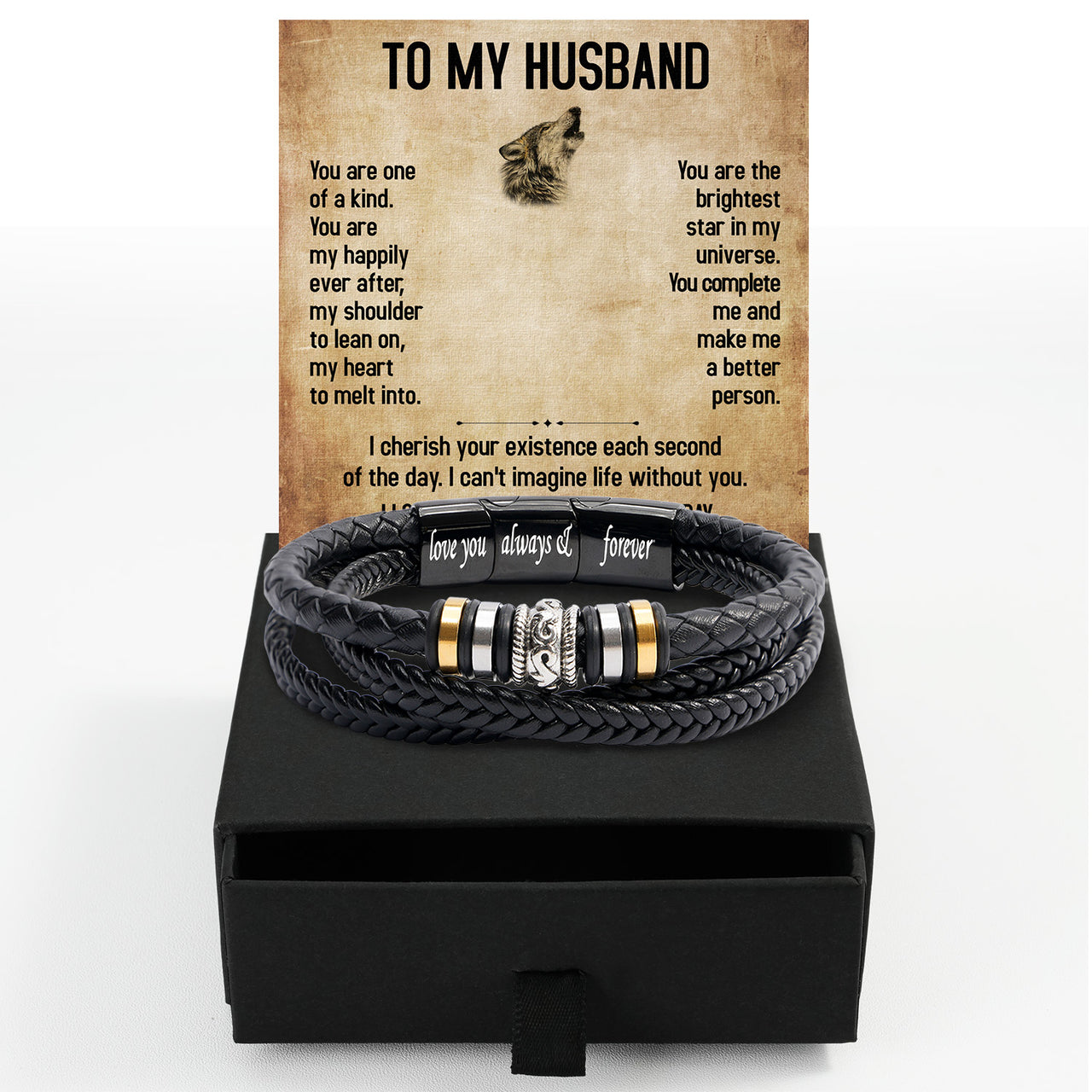 Bracelet Necklace Gifts For Husband With Personalized Message Card Necklace