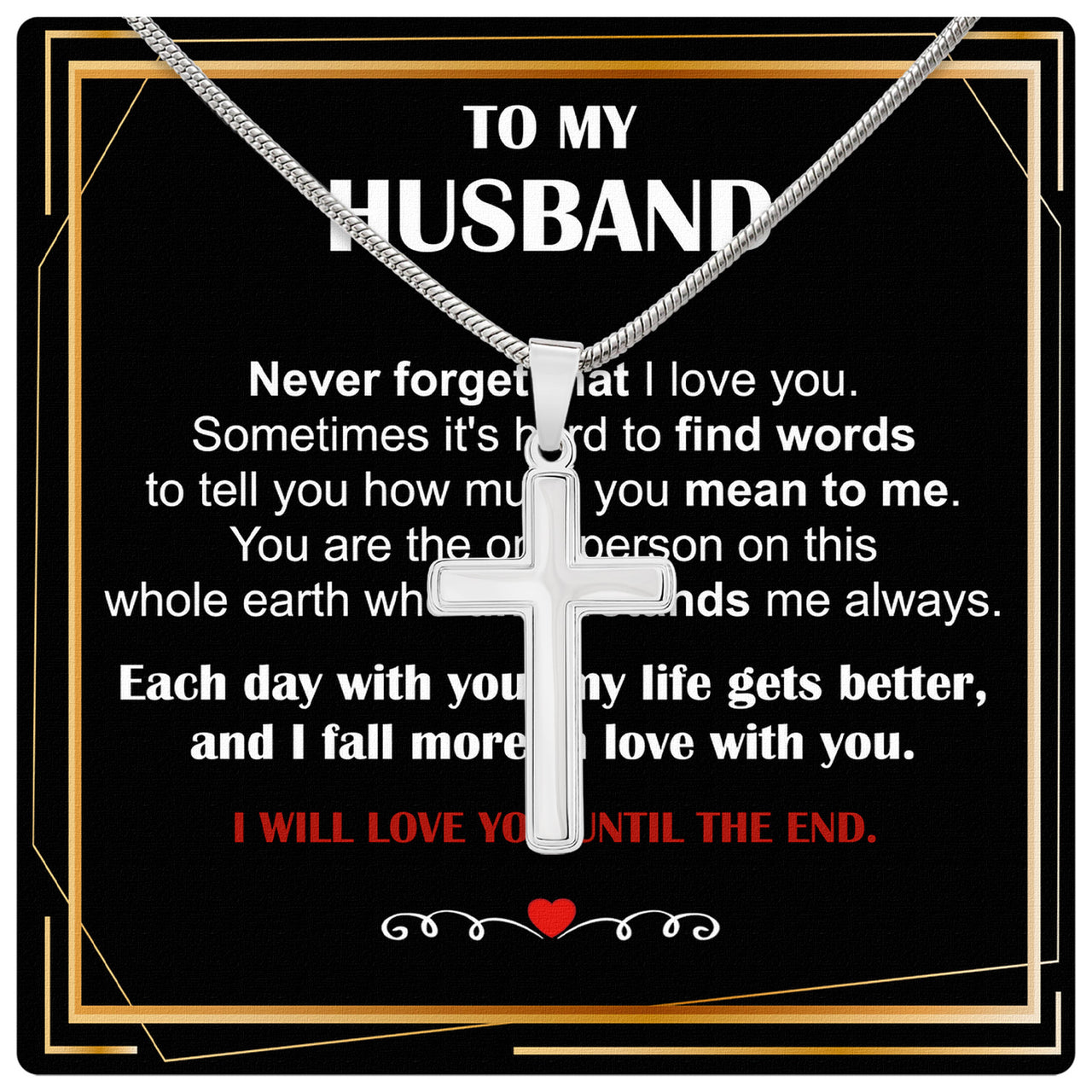 Cuban Necklace Gifts For Husband With Personalized Message Card Necklace