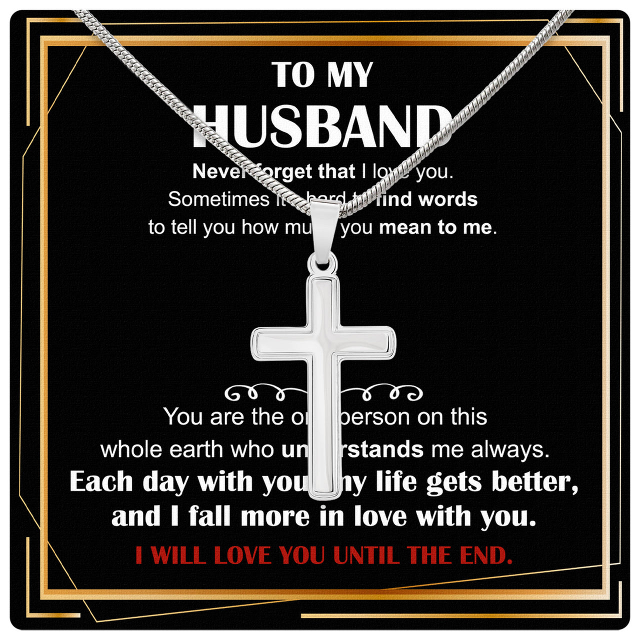 Cuban Necklace Gifts For Husband With Personalized Message Card Necklace