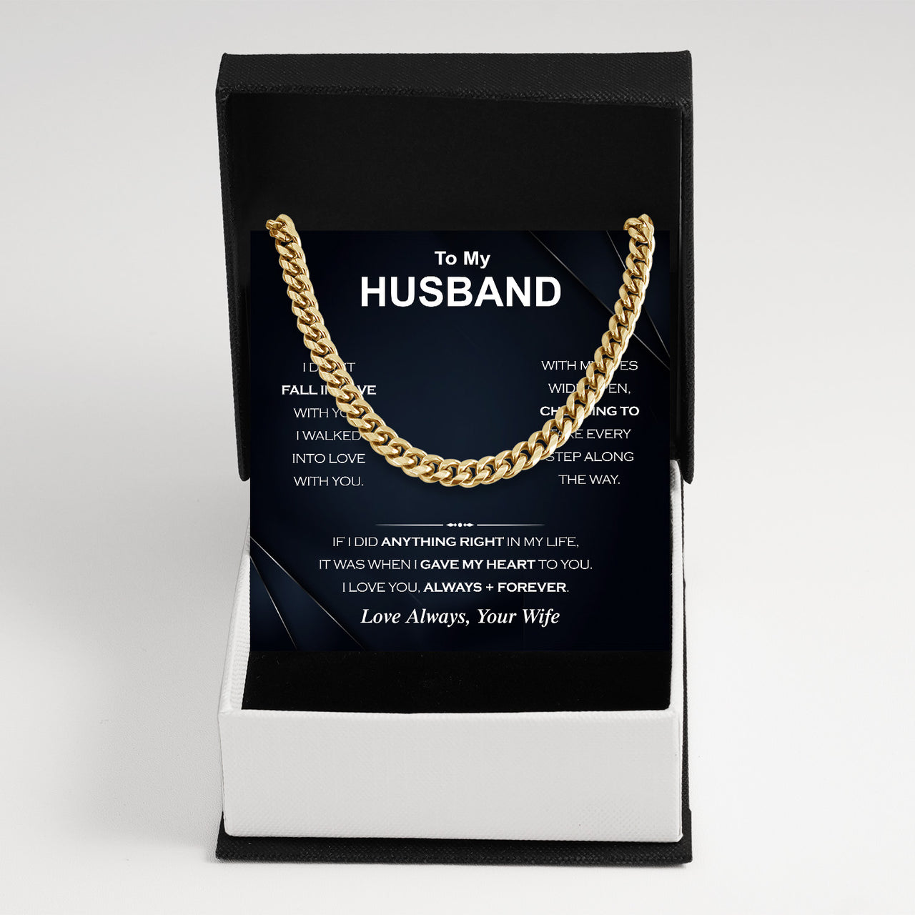 Cuban Necklace Gifts For Husband With Personalized Message Card Necklace