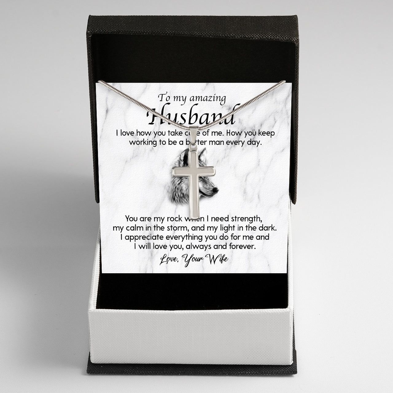 Cuban Necklace Gifts For Husband With Personalized Message Card Necklace