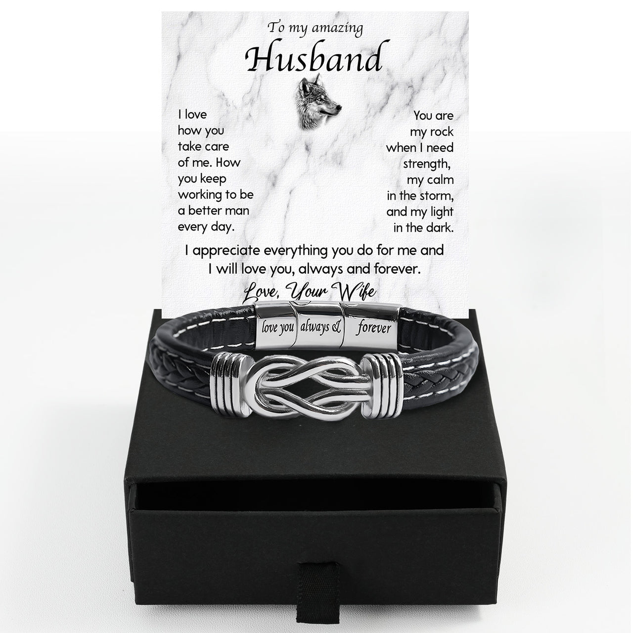 Bracelet Necklace Gifts For Husband With Personalized Message Card Necklace