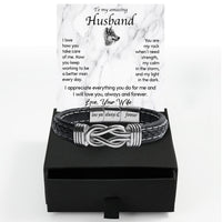 Thumbnail for Bracelet Necklace Gifts For Husband With Personalized Message Card Necklace