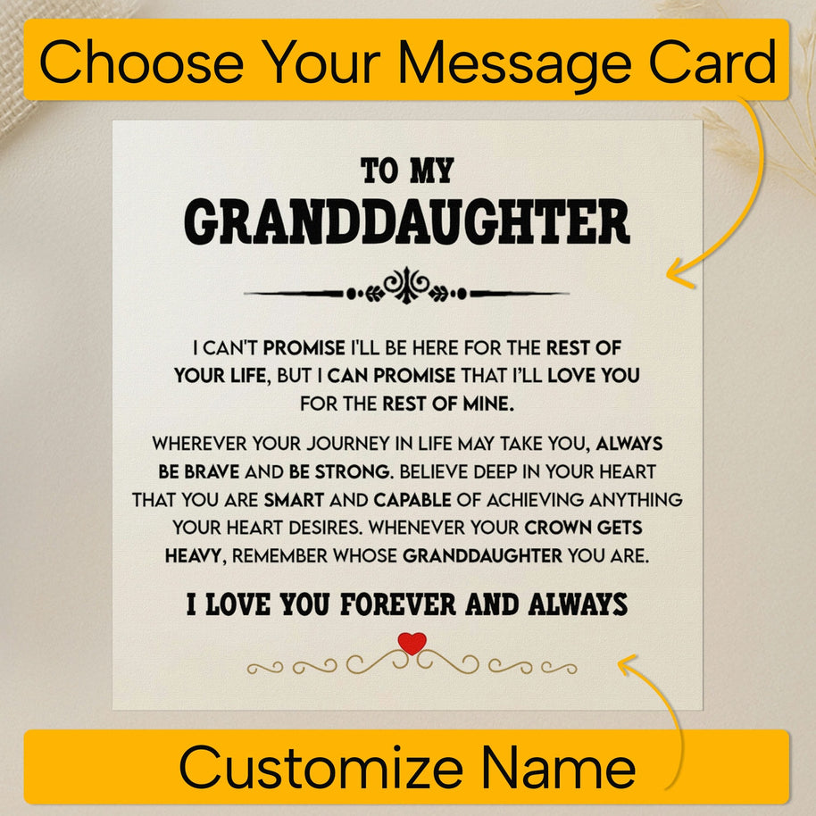 To My Granddaughter Bracelet With Message Card - Always Be Brave