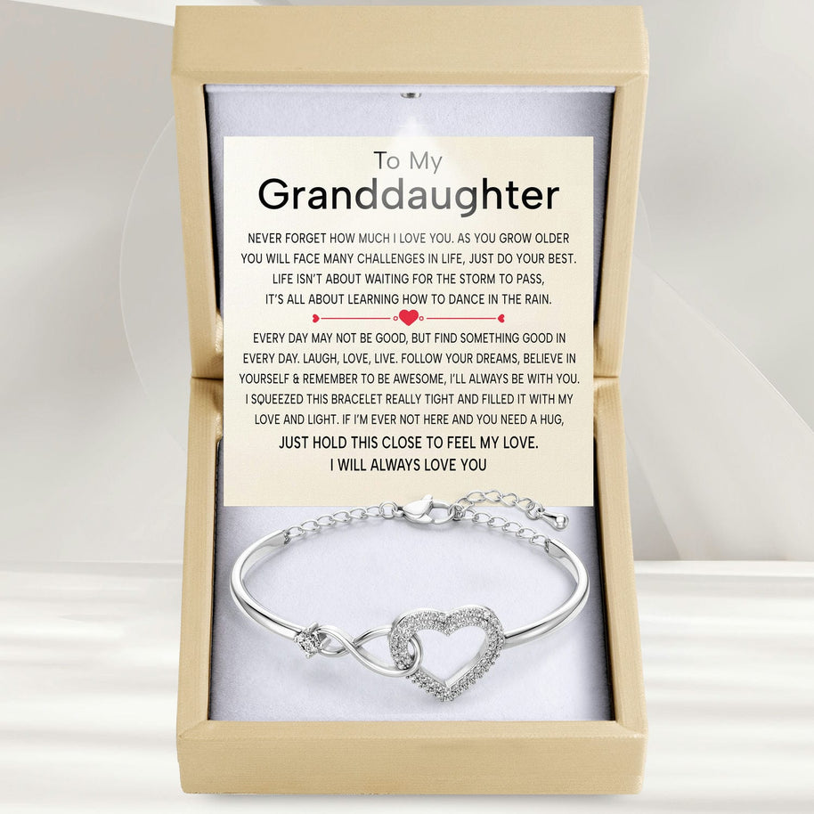 To My Granddaughter Bracelet With Message Card - Love And Light