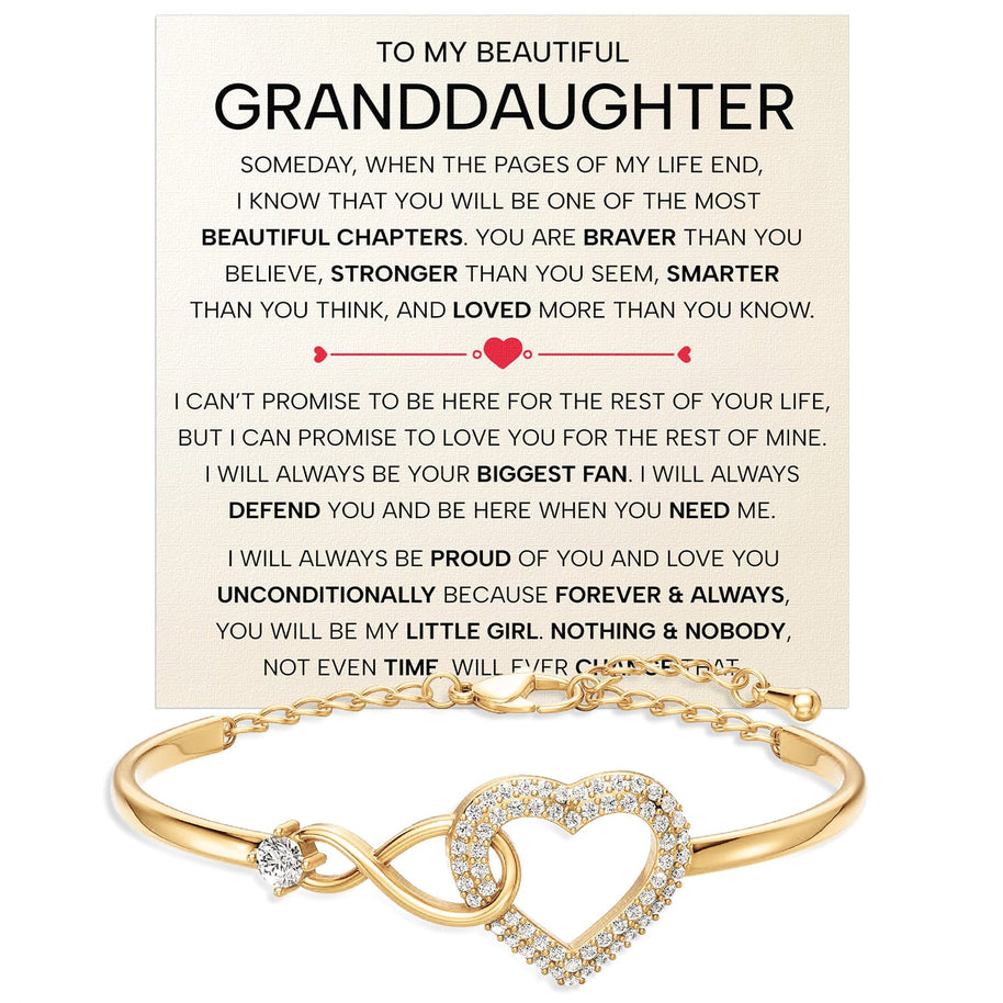 To My Granddaughter Bracelet With Message Card - Forever Linked Together