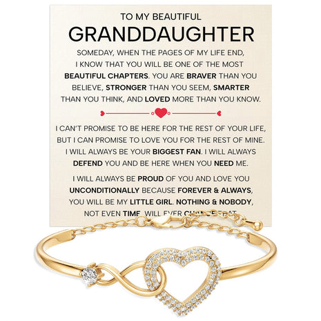 To My Granddaughter Bracelet With Message Card - Forever Linked Together