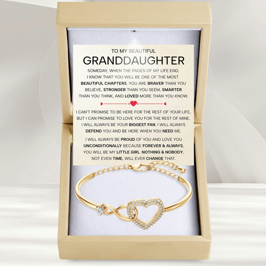 To My Granddaughter Bracelet With Message Card - Forever Linked Together