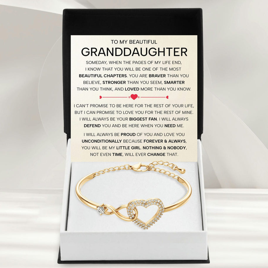 To My Granddaughter Bracelet With Message Card - Forever Linked Together