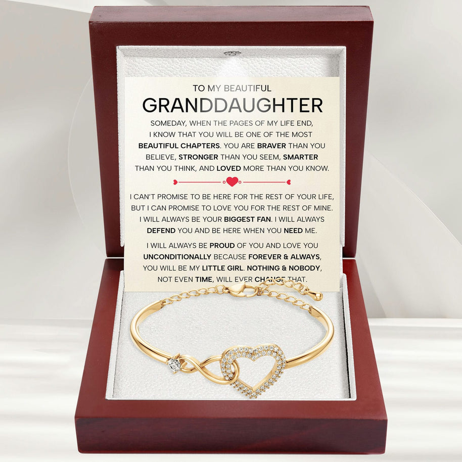 To My Granddaughter Bracelet With Message Card - Forever Linked Together