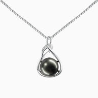 Sparkling Black Pearl Pendant Necklace for Wife – A Gift of Timeless Love - Forever and Always