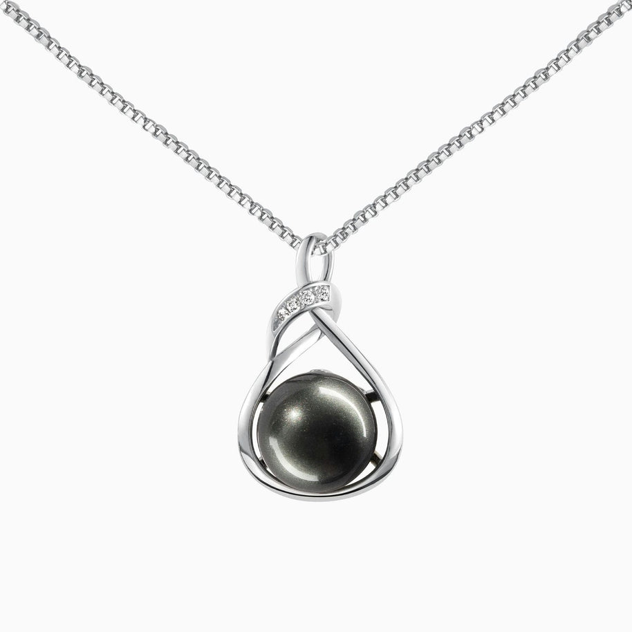 Sparkling Black Pearl Pendant Necklace for Wife – A Gift of Timeless Love - Falling In Love