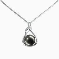 Sparkling Black Pearl Pendant Necklace for Wife – A Gift of Timeless Love - Falling In Love