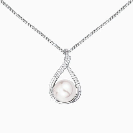 Sparkling Pearl Pendant Necklace for Mom - A Daughter's Timeless Love in Every Shine - Love Unconditionally