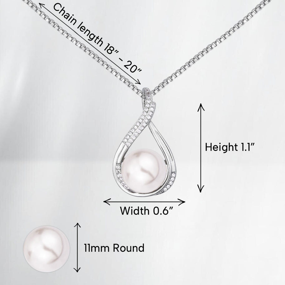 Sparkling Pearl Pendant Necklace for Wife – A Gift of Timeless Love - Falling In Love