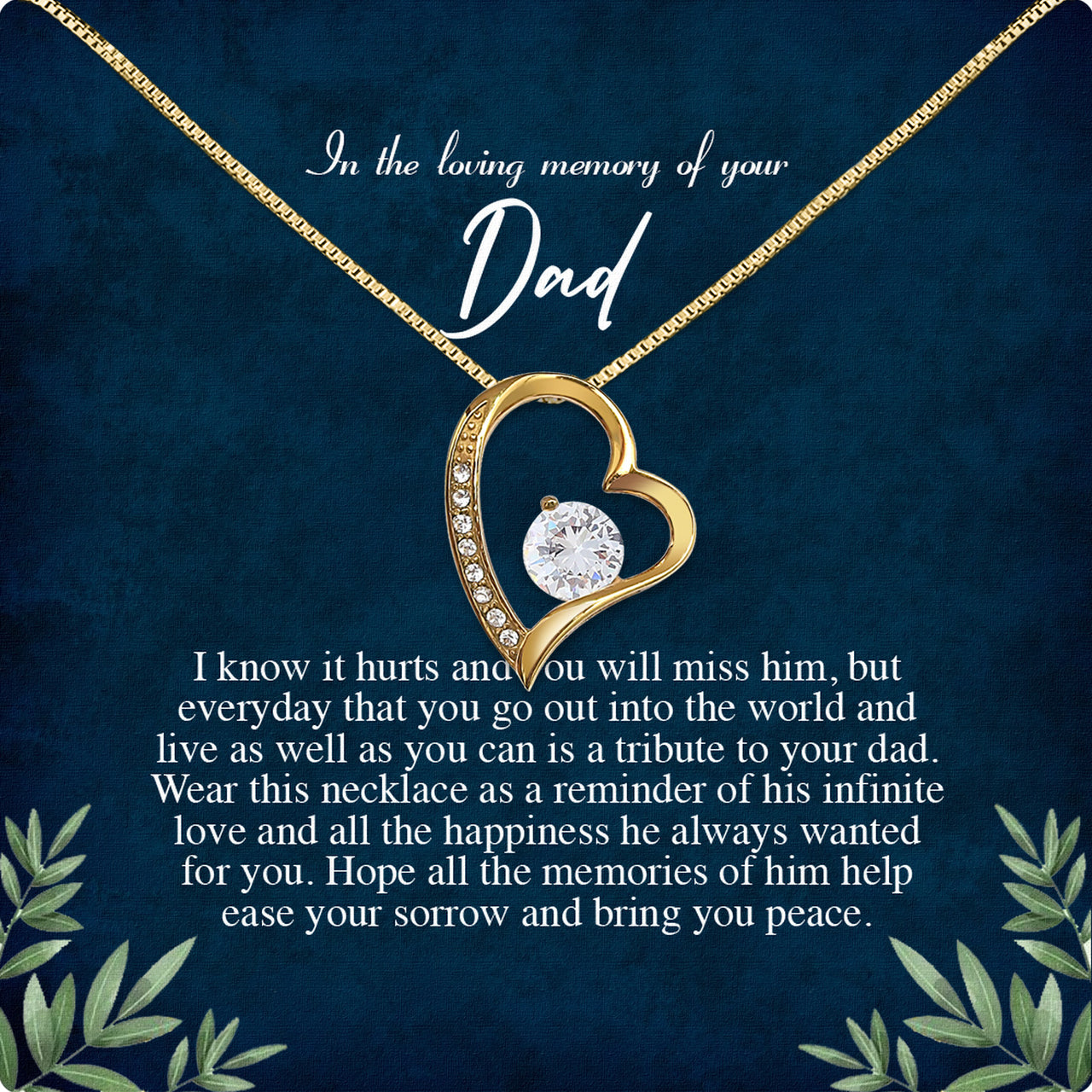 Memory Dad Necklace Gift