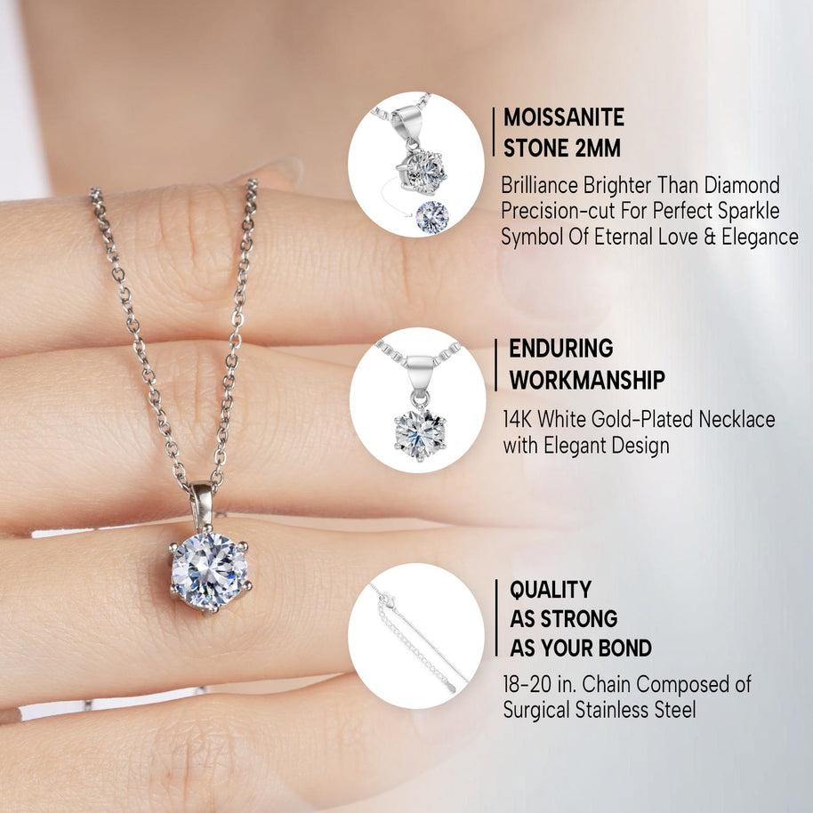 Sparkling Moissanite Pendant Necklace for Wife – A Gift of Timeless Love - Falling In Love